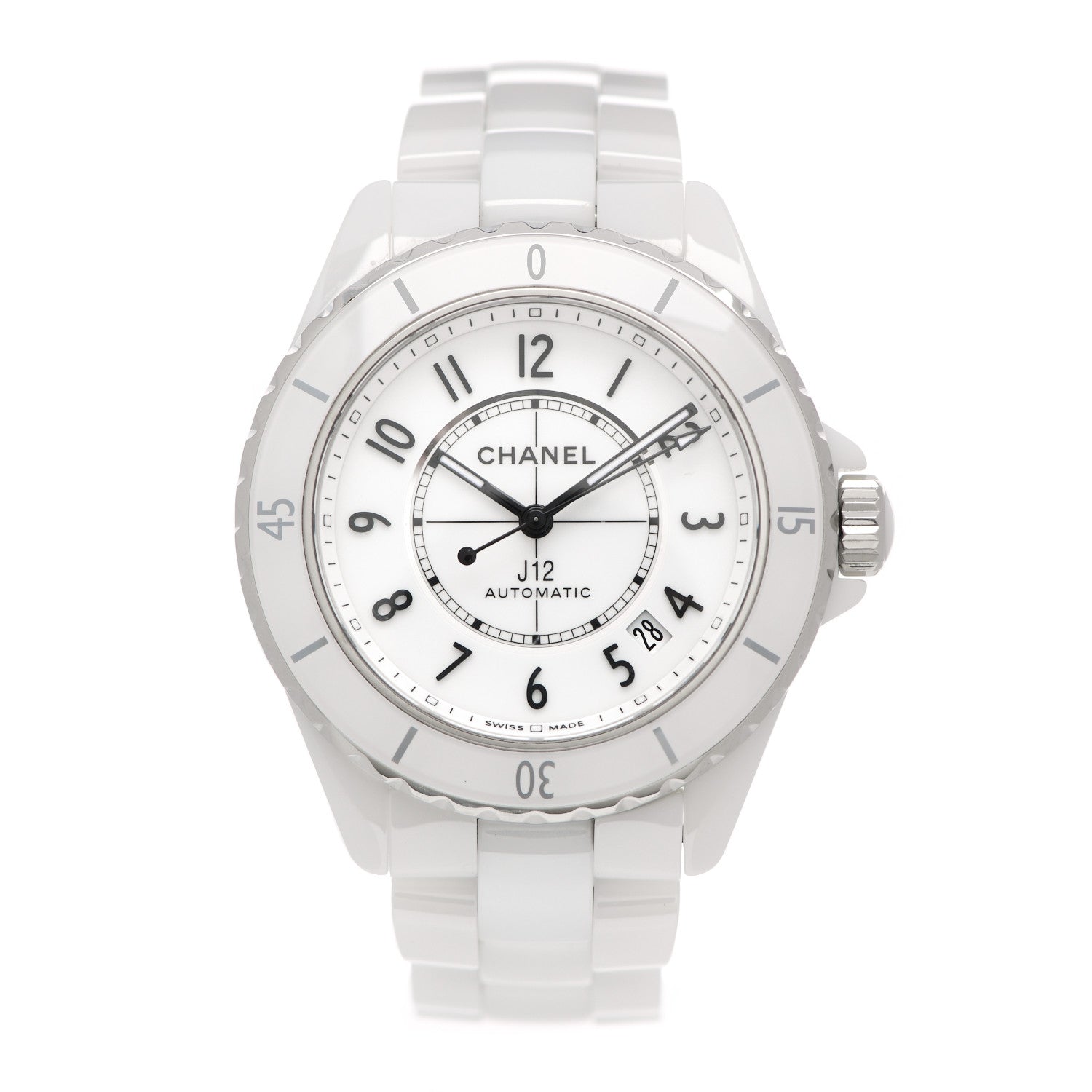 Chanel Stainless Steel Ceramic 38mm J12 Automatic Watch White 1 of 4