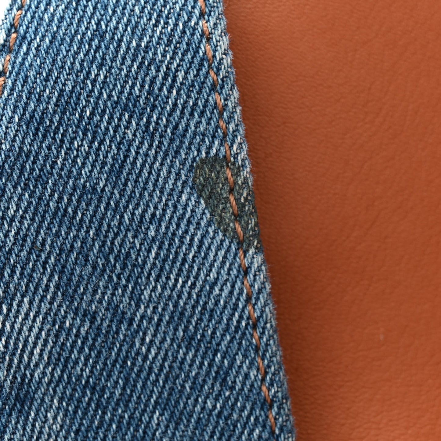 Calfskin Denim Small Hammock Shoulder Bag Blue Tan