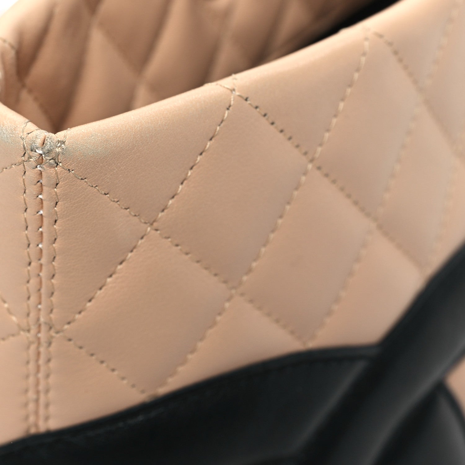 Chanel Calfskin Quilted Large Cambon Tote Beige Black 11 of 13