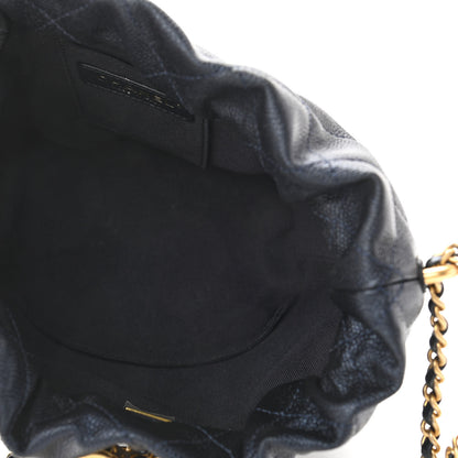 Chanel Iridescent Caviar Quilted My Perfect CC Bucket Drawstring Bag Blue 5 of 11