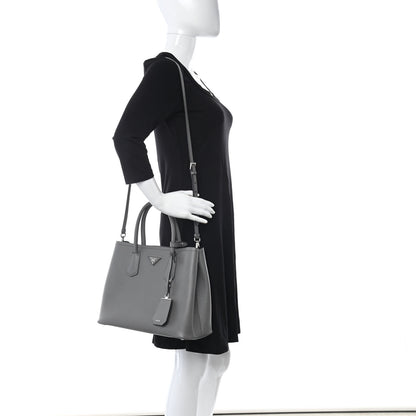 Prada Saffiano Cuir Medium Double Bag Marmo 2 of 13