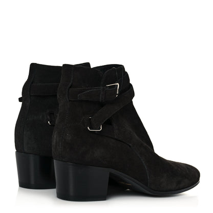 Saint Laurent Suede Jodhpur Calfskin Blake Ankle Boots 37.5 Black 4 of 7