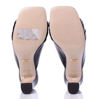 Gucci Malaga Kid Half Moon GG Square Toe Slide Sandals 36 Black 5 of 10