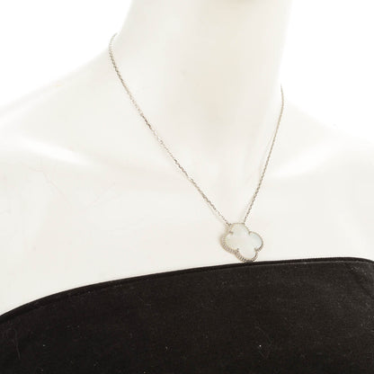Van Cleef & Arpels 18K White Gold Mother of Pearl Magic Alhambra Pendant Necklace 2 of 7