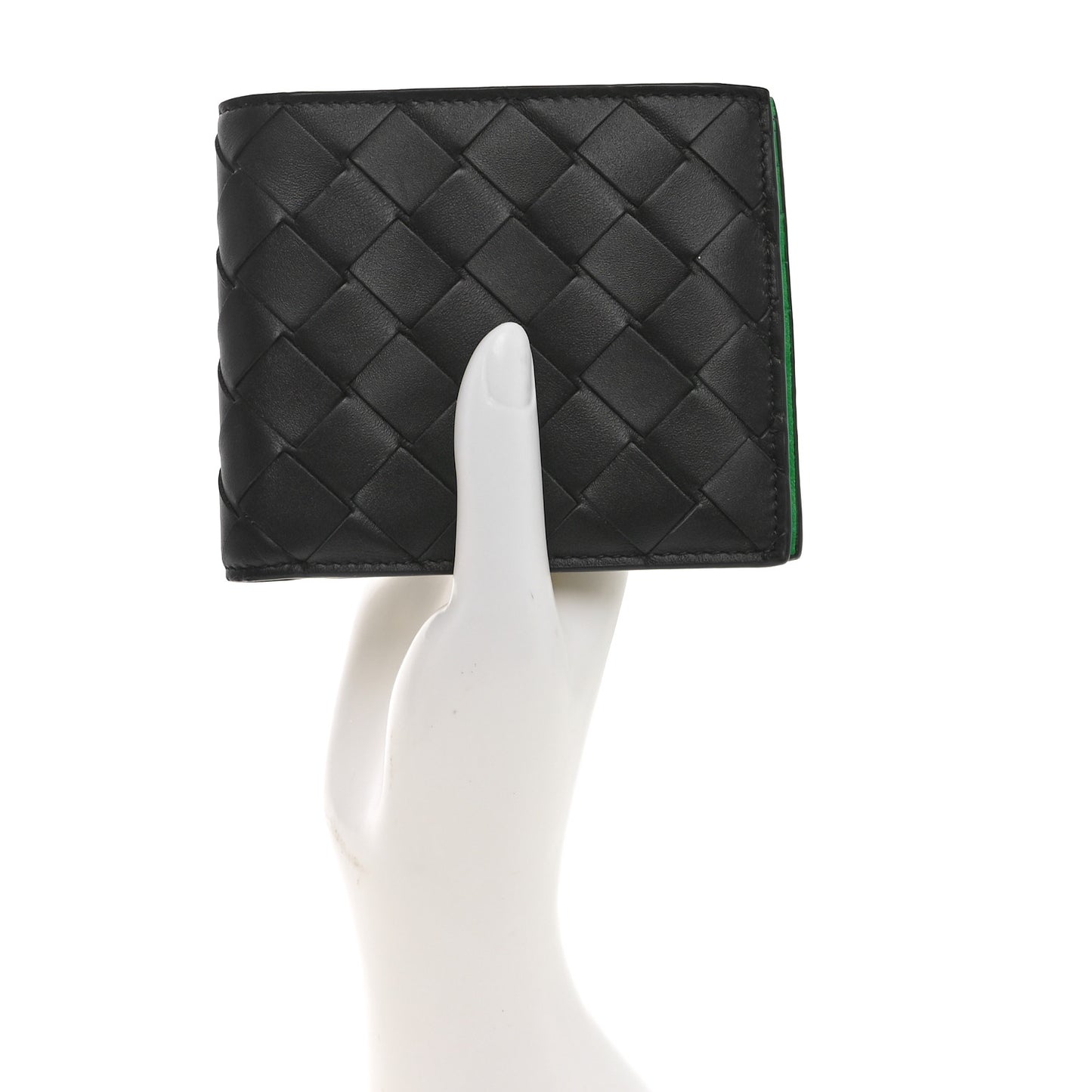 Nappa Intrecciato Bi-Fold Wallet Black Parakeet