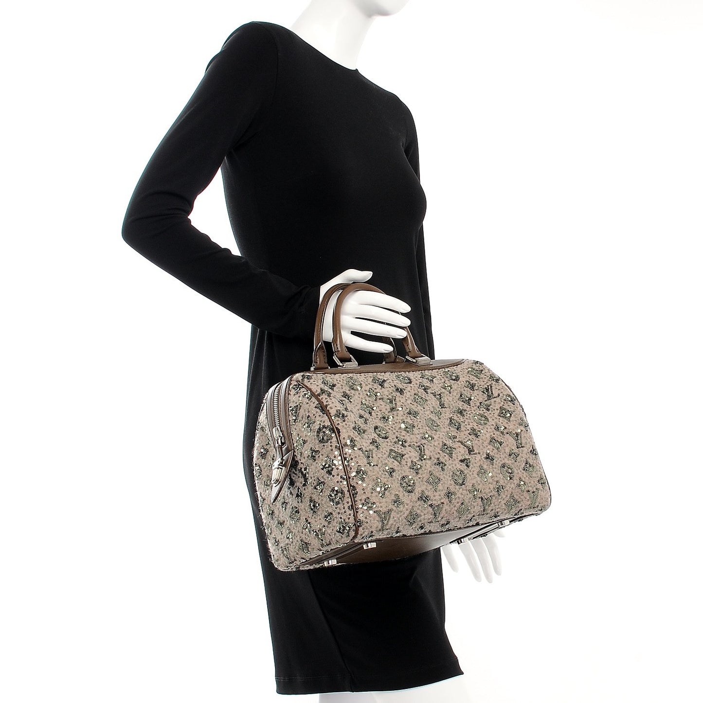 Sequin Monogram Sunshine Express Speedy Kaki