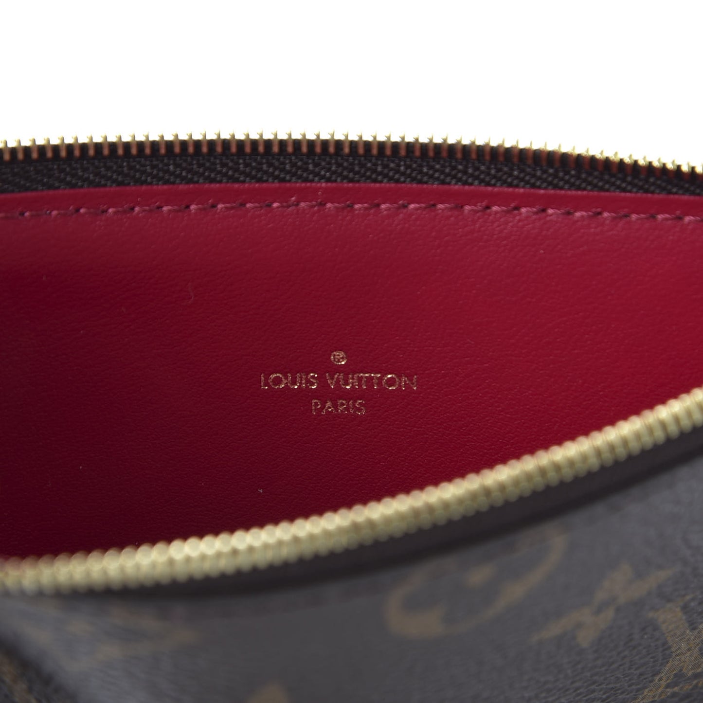 Monogram Felicie Chain Wallet Zippered Insert Fuchsia