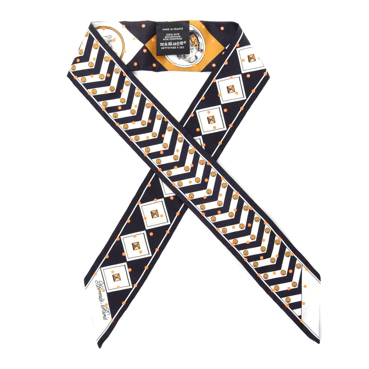 Silk Colliers Et Chiens Twilly Black Gold White