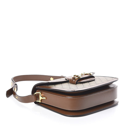 Gucci GG Supreme Monogram Horsebit 1955 Shoulder Bag Beige Brown Sugar 4 of 9