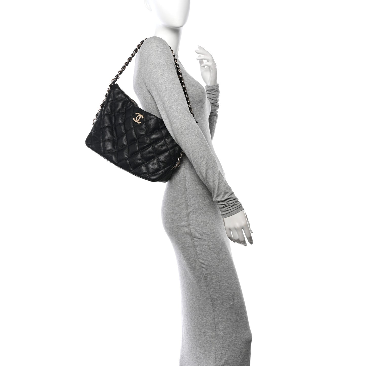 Caviar Quilted Daylight Hobo Black