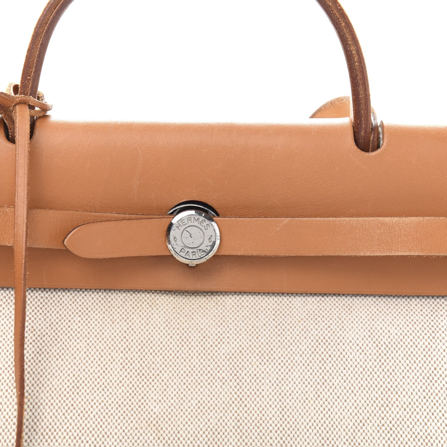 Hermes Toile Vache Calfskin Herbag 30 PM Natural 16 of 16