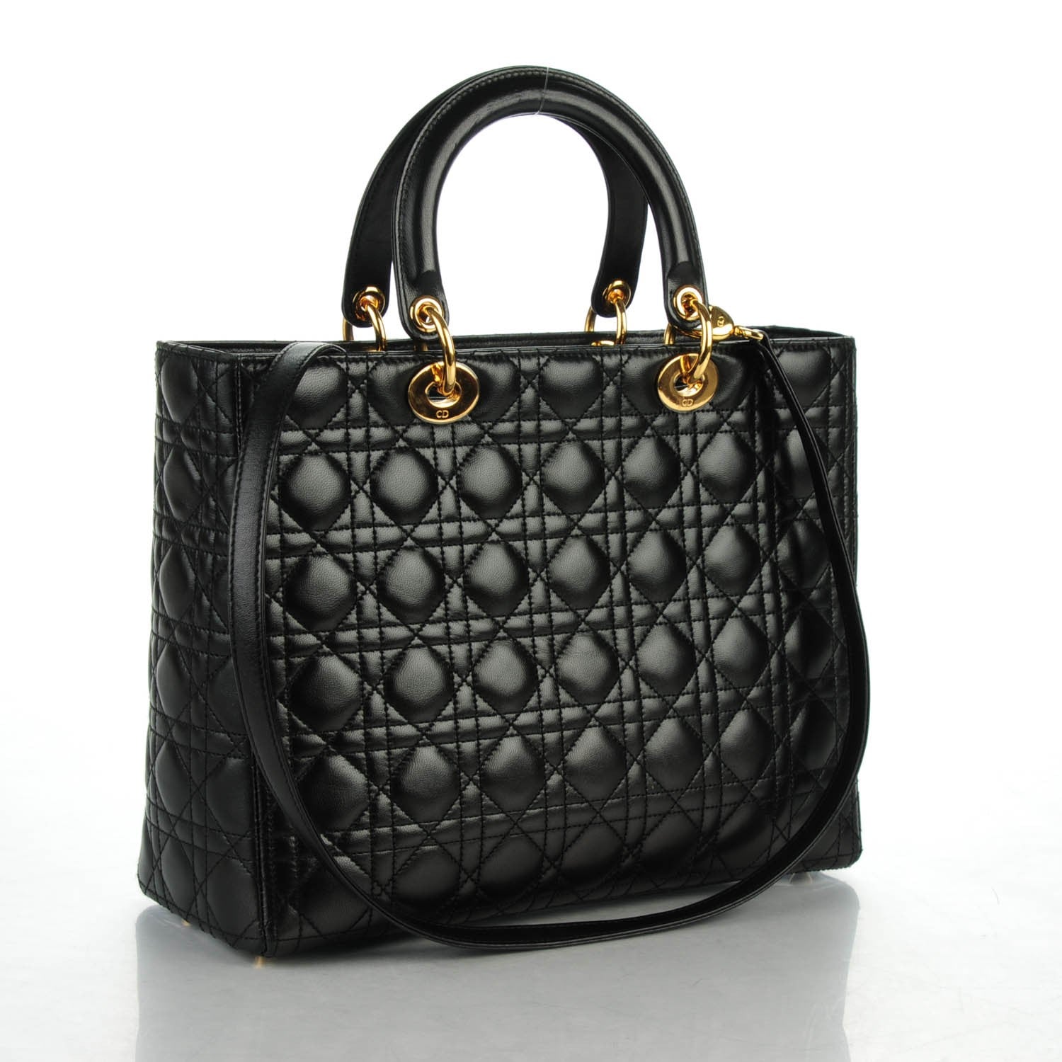 Christian Dior Lambskin Cannage Large Lady Dior Black 3 of 8