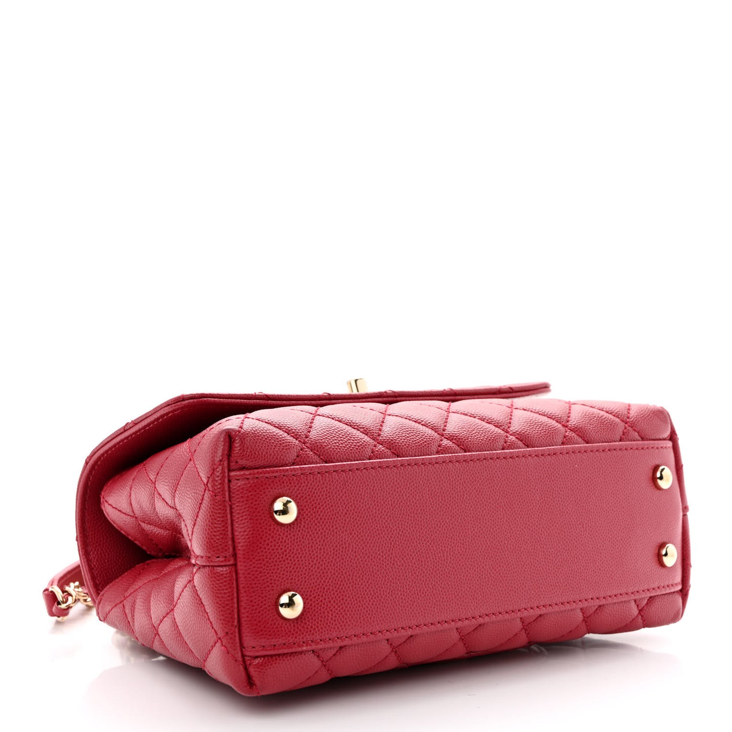 Caviar Quilted Mini Coco Handle Flap Dark Pink