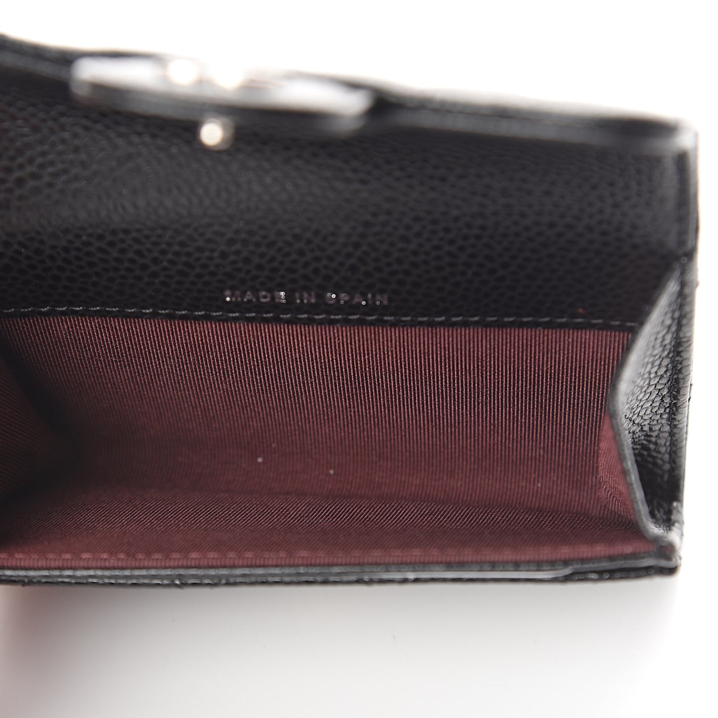 Caviar Quilted Flap Card Holder Black