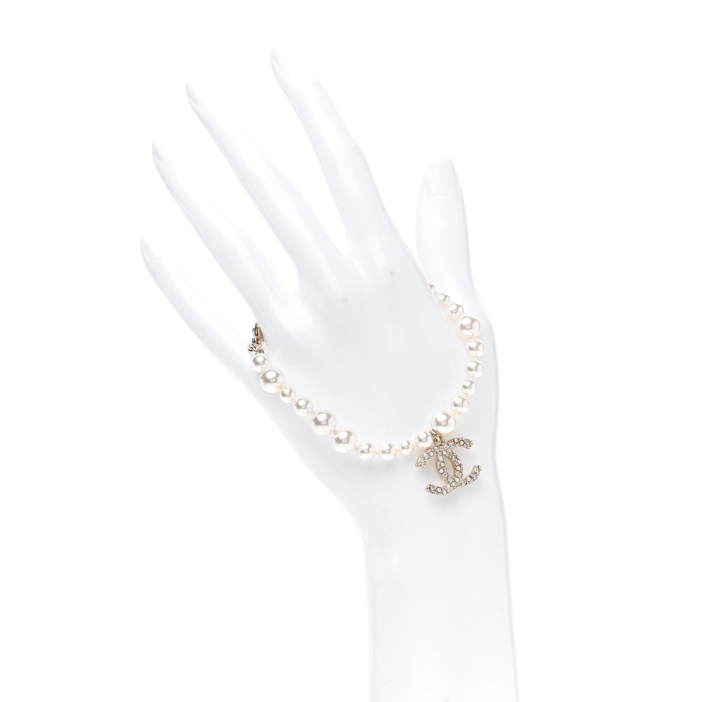 Pearl Crystal CC Bracelet Gold