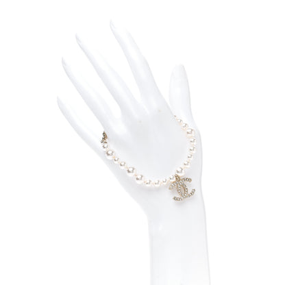 Chanel Pearl Crystal CC Bracelet Gold 2 of 4