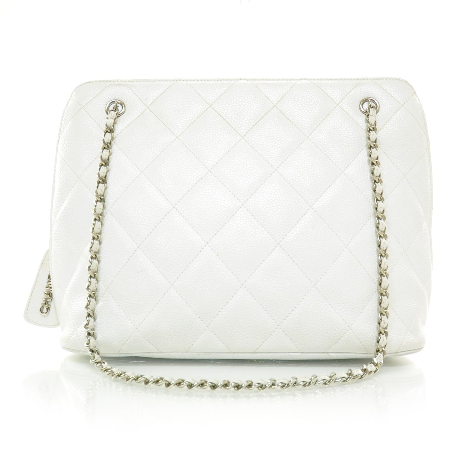 Caviar Quilted Shoulder Bag White