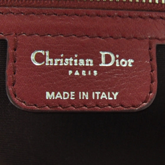 Christian Dior Coated Canvas Cannage Medium Panarea Tote Raspberry Red 7 of 9