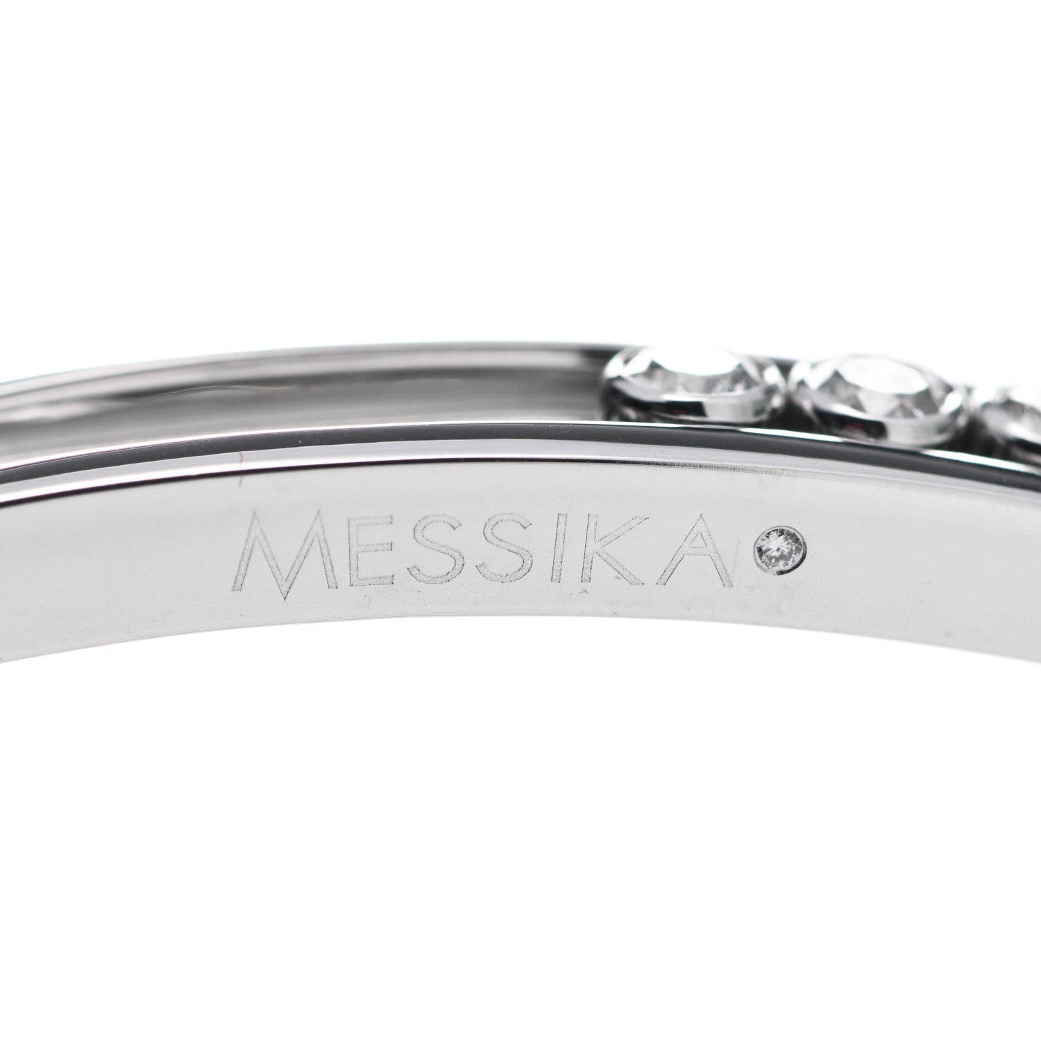 Messika 18K White Gold Diamond Thin Move Bangle Bracelet 5 of 6