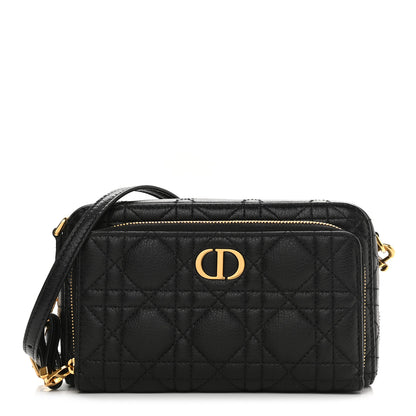 Christian Dior Supple Calfskin Caro Double Pouch Black 1 of 10