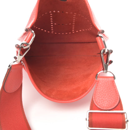Hermes Taurillon Clemence Amazone Evelyne III PM Orange Poppy Rouge Casaque 5 of 12