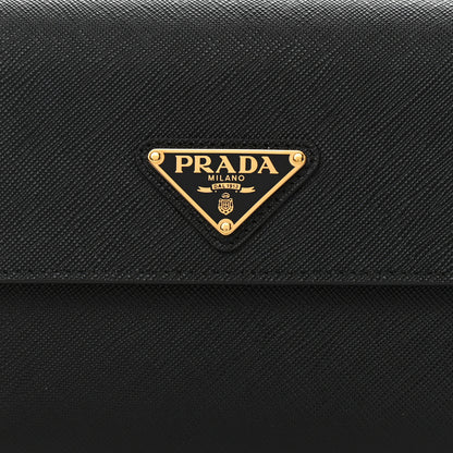 Prada Saffiano Wallet With Shoulder Strap Black 8 of 11