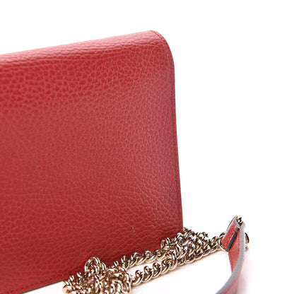 Gucci Dollar Calfskin Interlocking G Chain Wallet Red 11 of 13