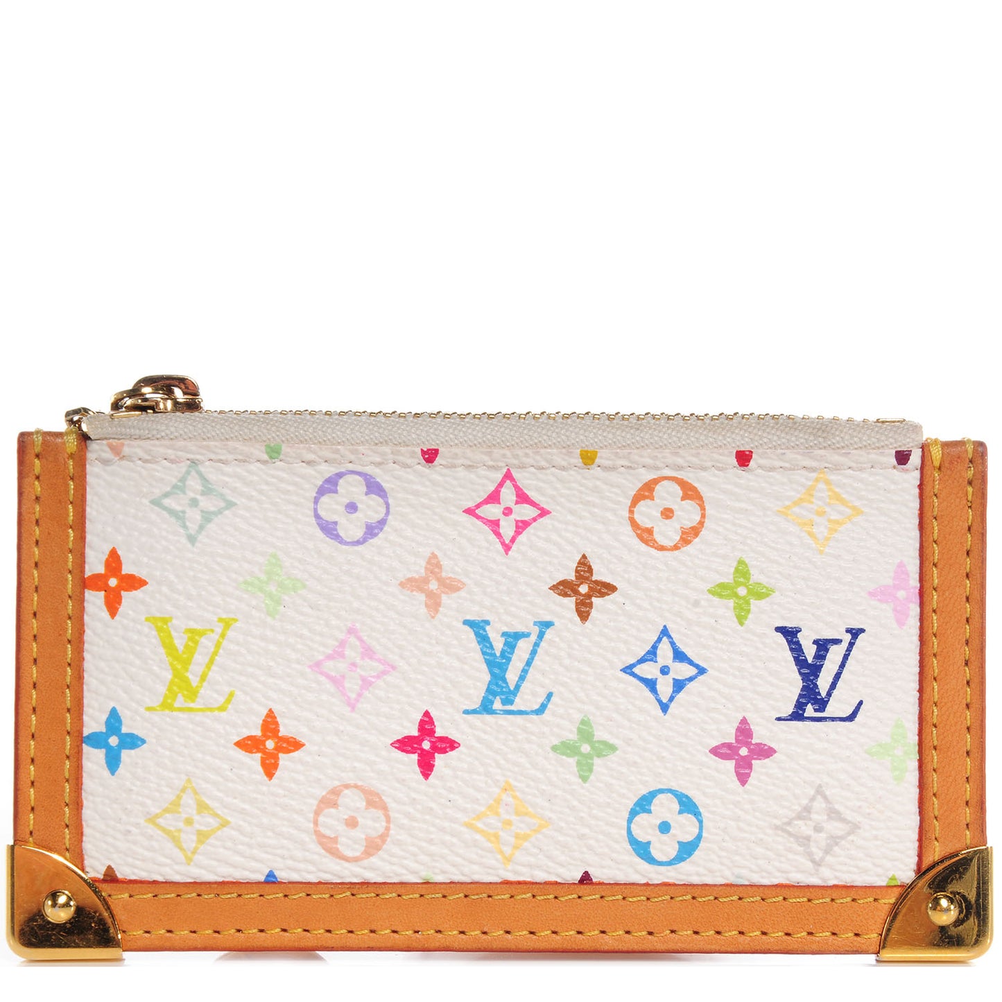 Monogram Multicolor Key Pouch White