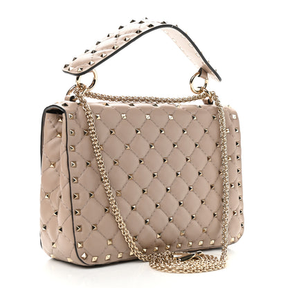 Valentino Garavani Nappa Medium Rockstud Spike Shoulder Bag Poudre 3 of 9
