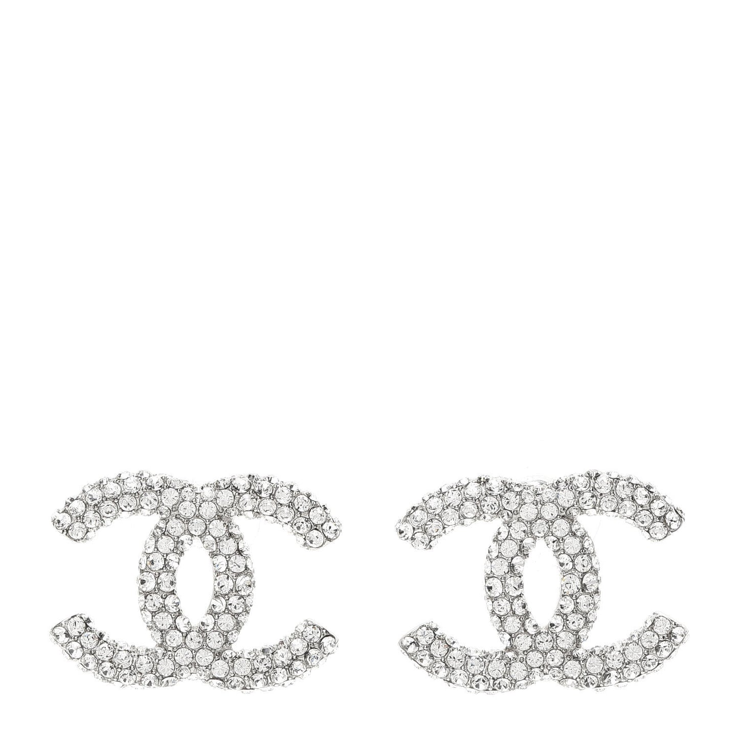 Crystal CC Treasure Chest Earrings Silver