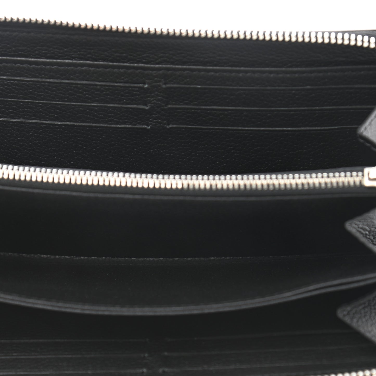 Calfskin Zippy Lockme Wallet Black