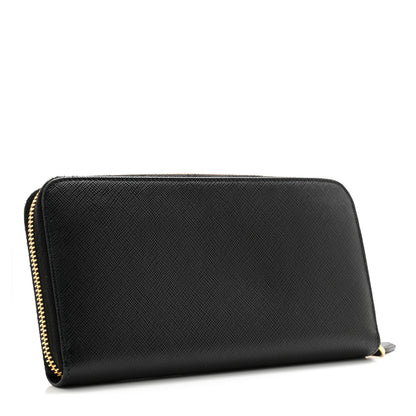 Prada Saffiano Fiocco Bow Zip Around Wallet Black 3 of 12