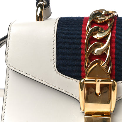 Gucci Calfskin Mini Sylvie Top Handle Bag White 15 of 22