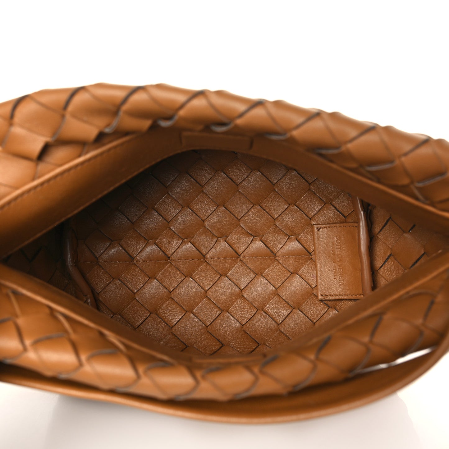 Nappa Intrecciato Tie Shoulder Bag Caramel