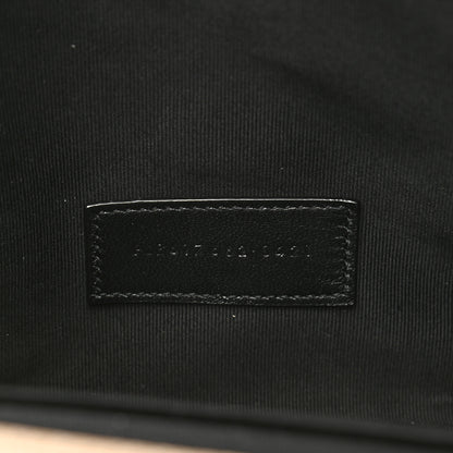 Saint Laurent Grain De Poudre Matelasse Chevron Monogram Envelope Clutch Dark Beige 6 of 10