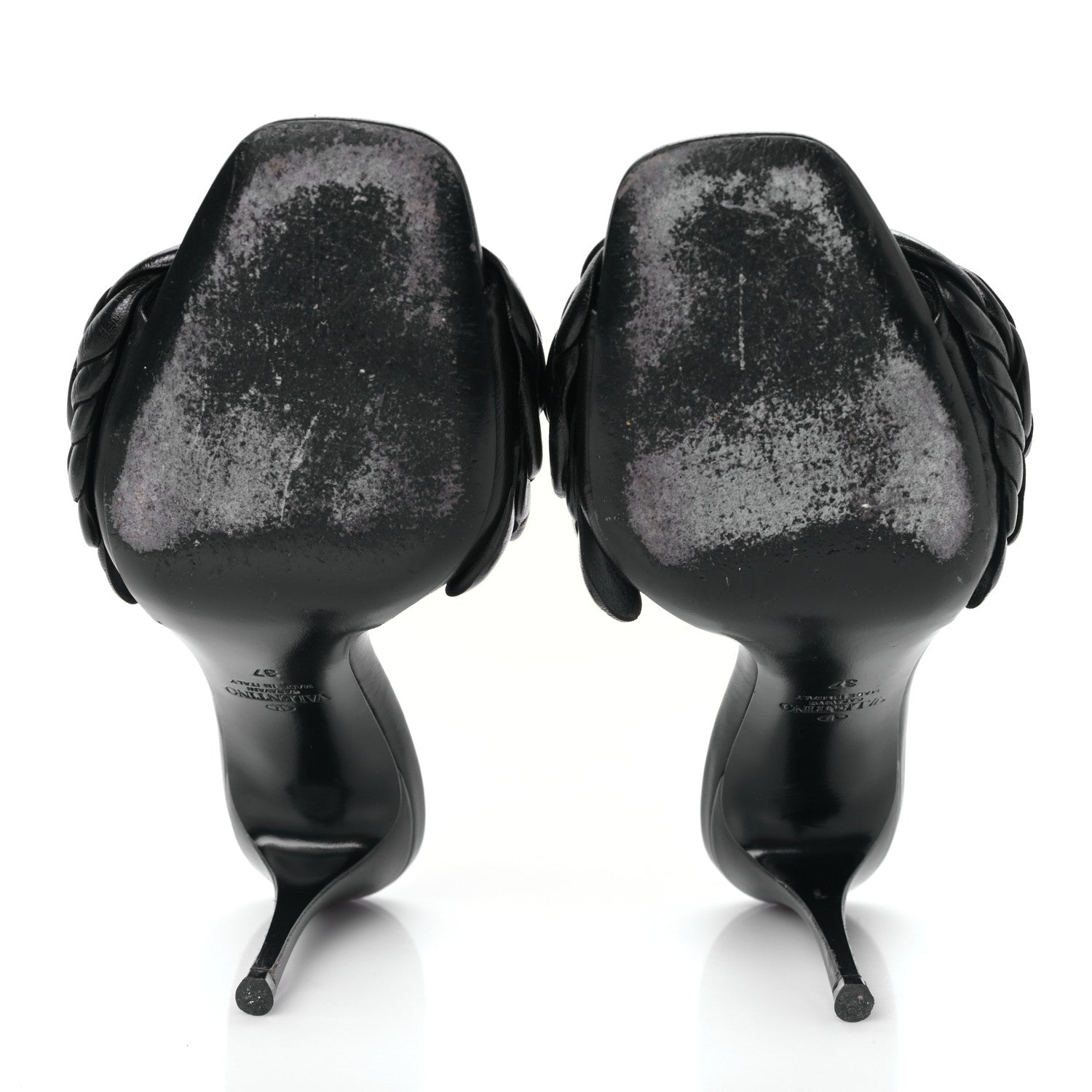 Valentino Garavani Kidskin Atelier 03 Rose Edition 90mm Slide Sandals 37 Black 5 of 7