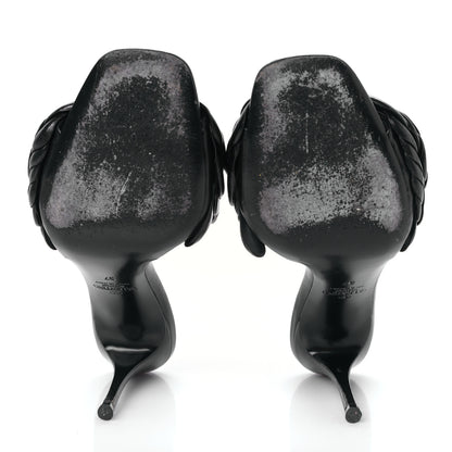 Valentino Garavani Kidskin Atelier 03 Rose Edition 90mm Slide Sandals 37 Black 5 of 7