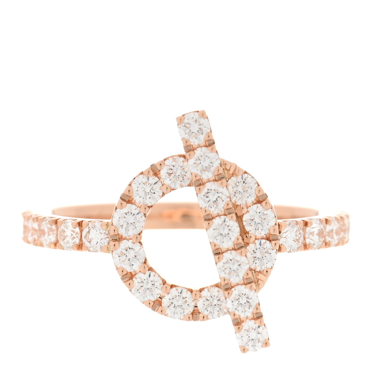 18K Rose Gold Diamond Finesse Ring 52 6