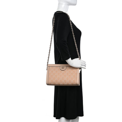 Gucci Denim Calfskin GG Monogram Small Ophidia Chain Shoulder Bag Light Beige 2 of 11