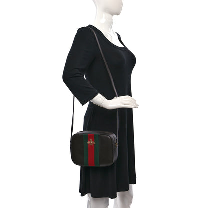 Gucci Textured Calfskin Web Small Webby Bee Shoulder Bag Brown Coffee 2 of 9