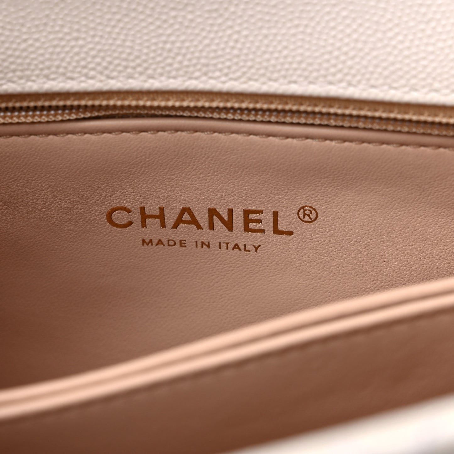 Caviar Quilted Mini Coco Handle Flap White
