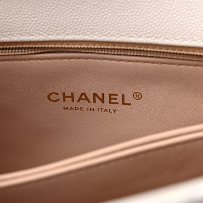 Chanel Caviar Quilted Mini Coco Handle Flap White 5 of 10