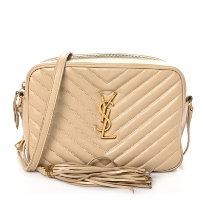 Saint Laurent Calfskin Matelasse Monogram Lou Camera Bag Dark Beige 1 of 19