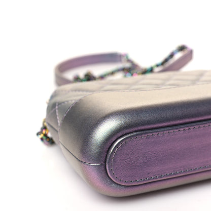 Chanel Iridescent Lambskin Calfskin Quilted Small Gabrielle Clutch With Chain Light Purple 9 of 11