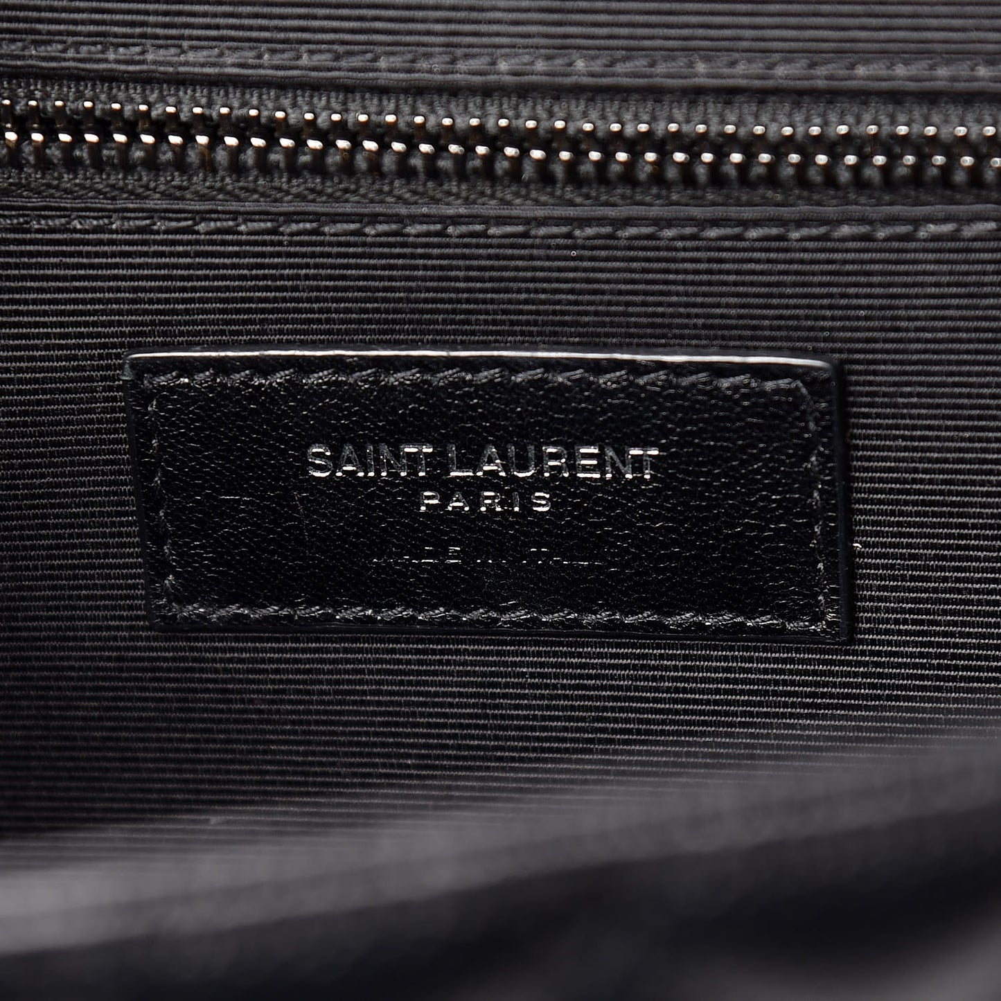 Grain De Poudre Textured Mixed Matelasse Large Triquilt Monogram Monochrome Satchel Black