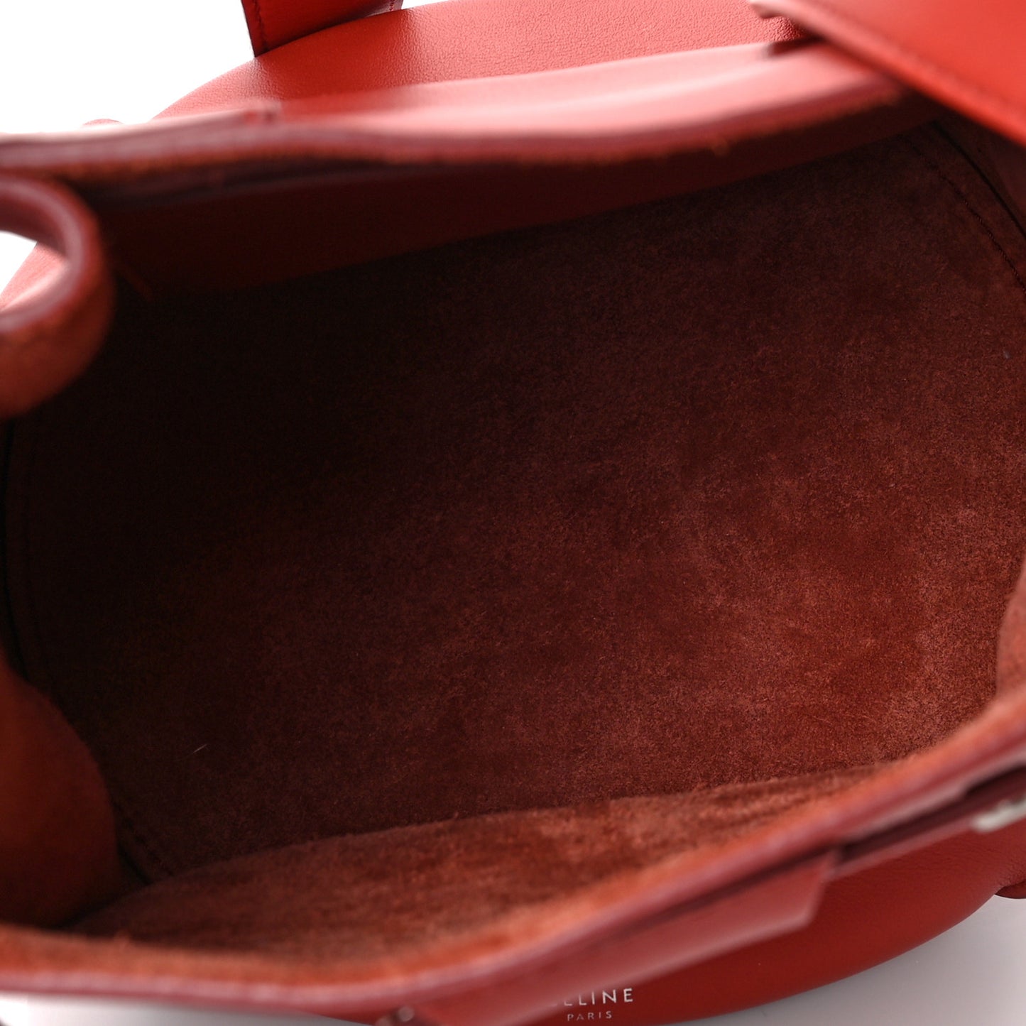 Supple Grained Calfskin Big Bag Bucket Red
