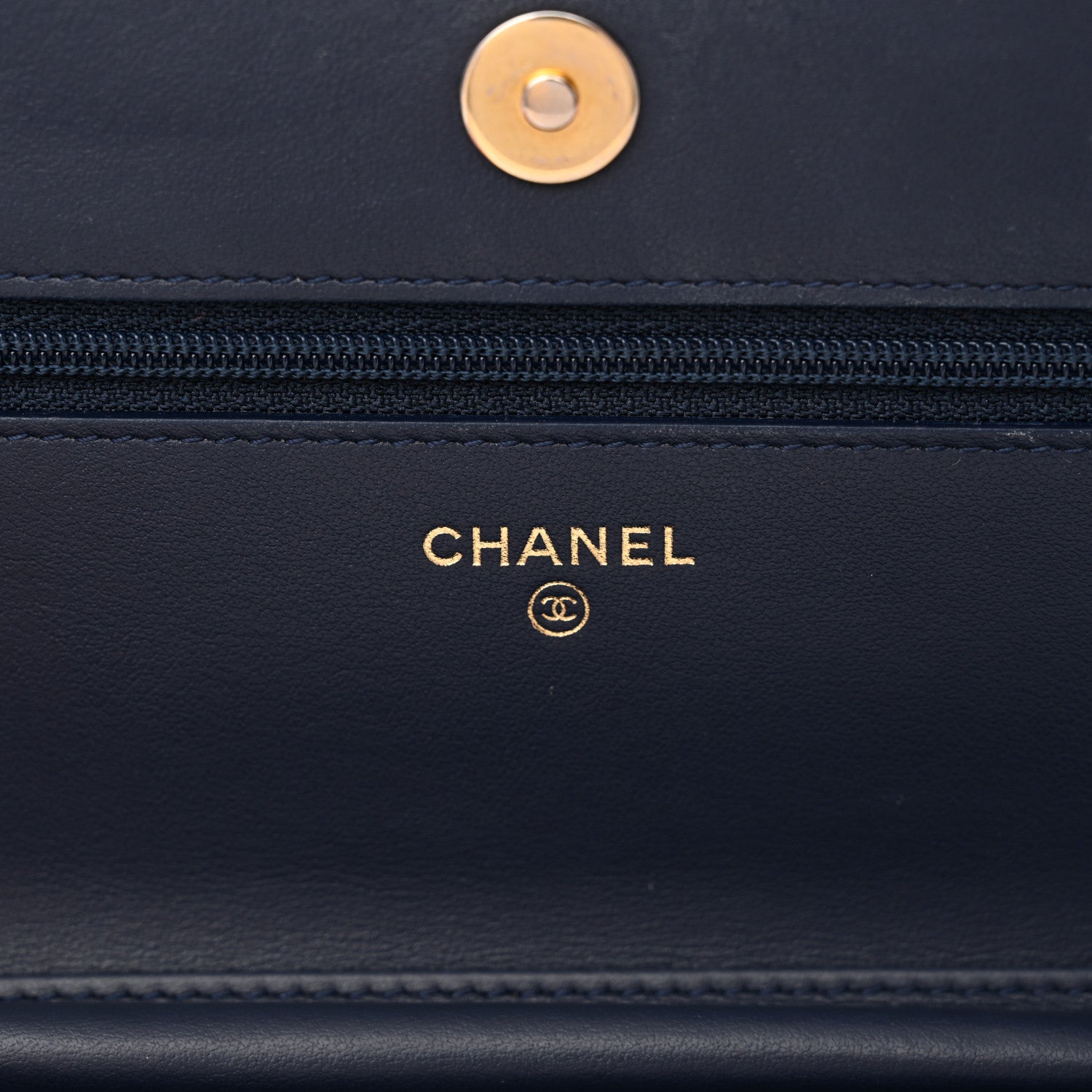 Chanel Caviar Quilted CC Filigree Wallet On Chain WOC Navy 6 of 13
