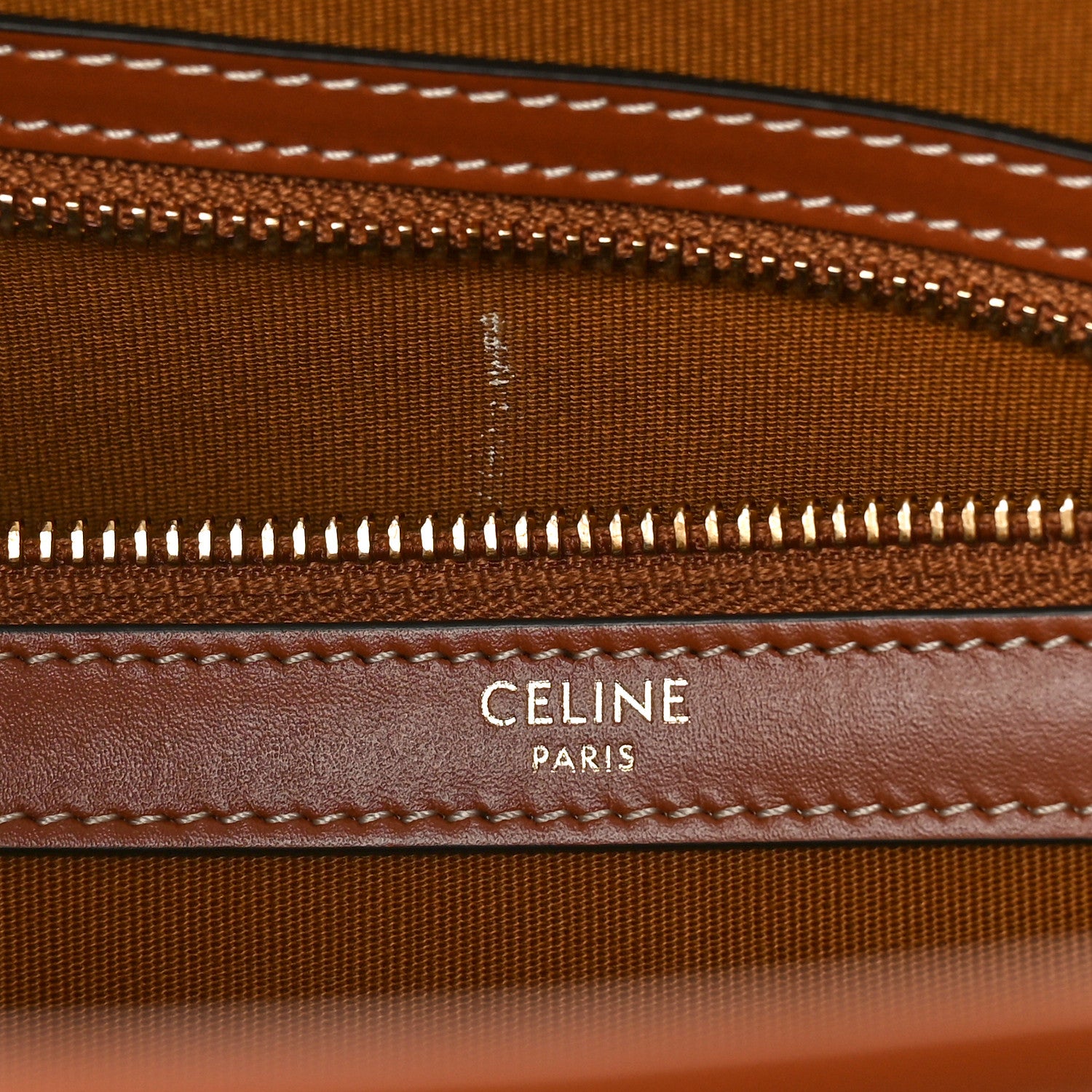 Celine Triomphe Canvas Calfskin Horizontal Cabas Tan 6 of 8