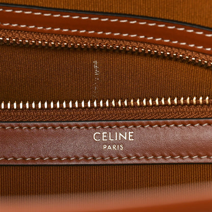 Celine Triomphe Canvas Calfskin Horizontal Cabas Tan 6 of 8
