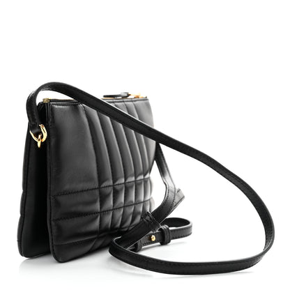Burberry Lambskin Quilted Lola Double Pouch Crossbody Black 3 of 11